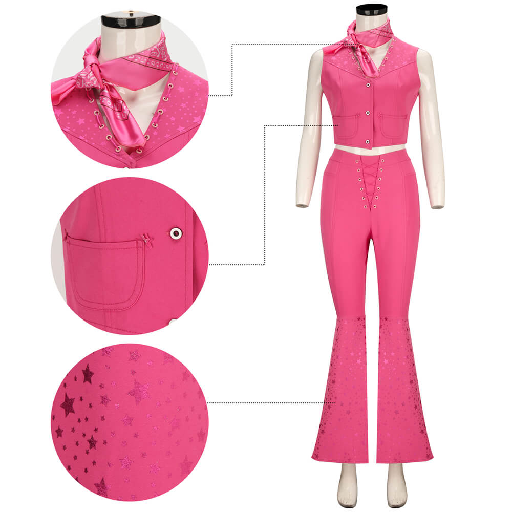Margot Robbie Pink Cowgirl Costume Movie Cosplay Outfits (Ready to Ship)