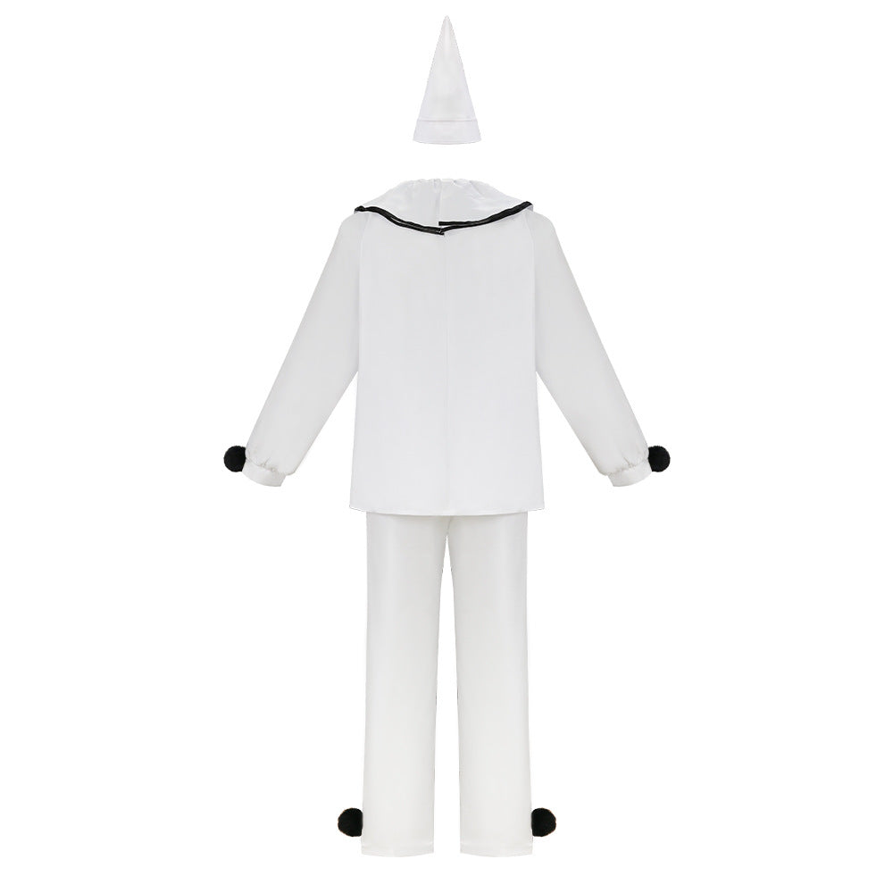 Pierrot Clown Costume Halloween Mime Stage Cosplay Outfits (Ready to Ship)