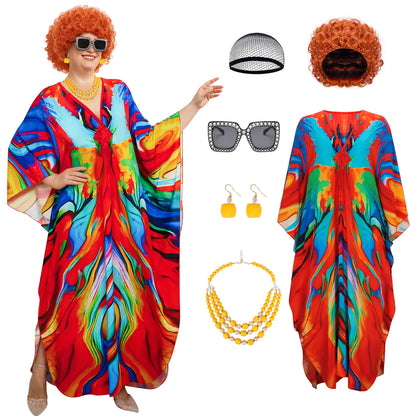 Mrs. Roper Romp Cosplay Costume Halloween Costume Helen Roper 70s Fancy Dress