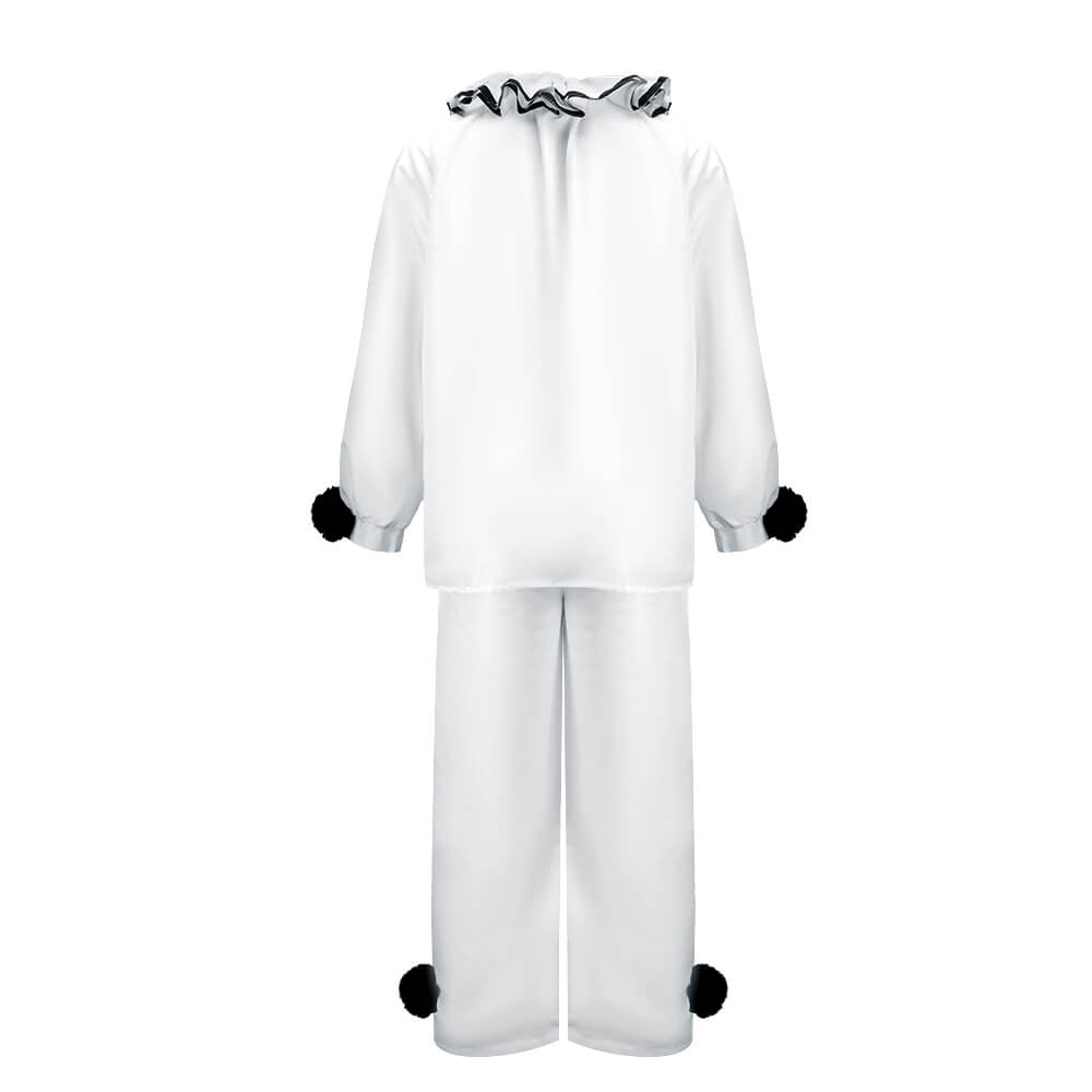 Pierrot Clown Costume Halloween Mime Stage Cosplay Outfits Vikidoky