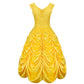 Beauty and the Beast Film Princess Belle Yellow Dress Cosplay
