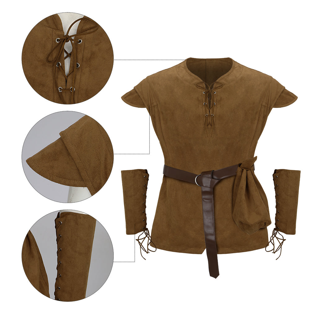 Renaissance Pirate Costume Cosplay Medieval Halloween Outfit Vikidoky