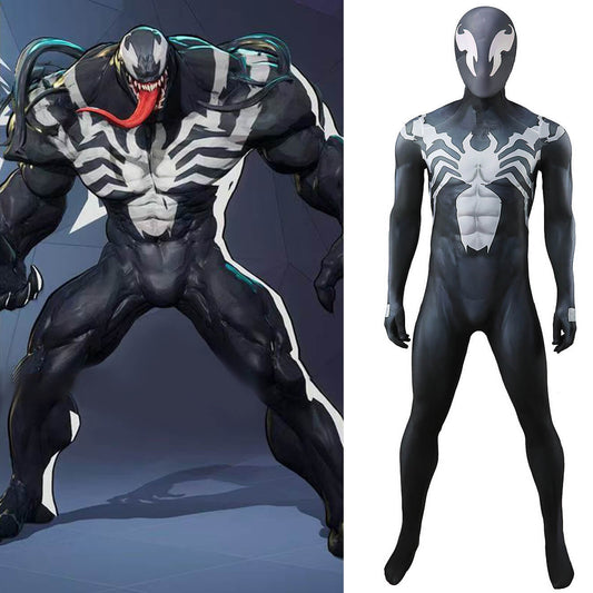 Rivals Venom Cosplay Costume Printed Jumpsuit Mask
