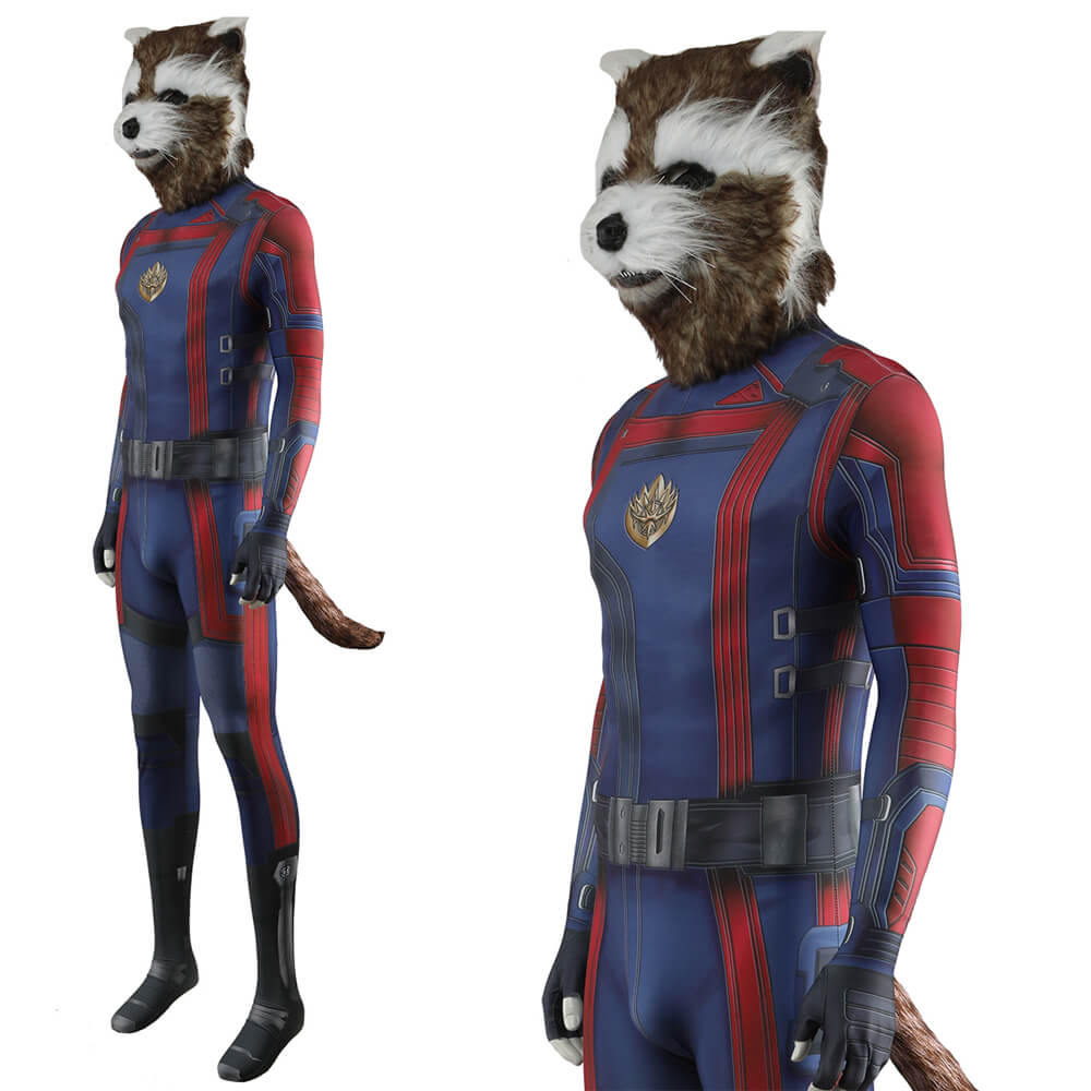 Rocket Raccoon Cosplay Costume Mask Guardians of the Galaxy Vol. 3 Adults Kids
