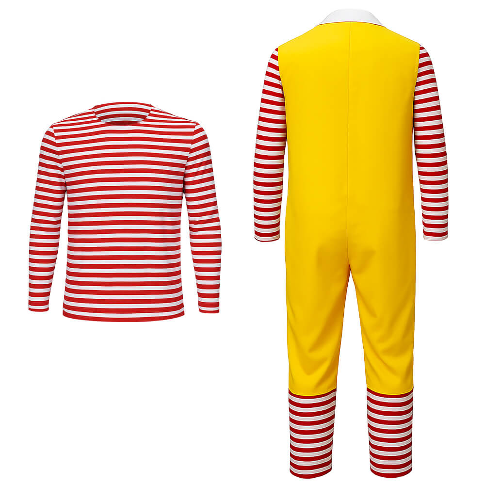 Ronald Clown Cosplay Costume Halloween Outfits M Uncle