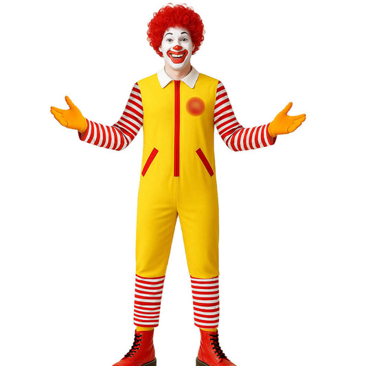 Ronald Clown Cosplay Costume Halloween Outfits M Uncle
