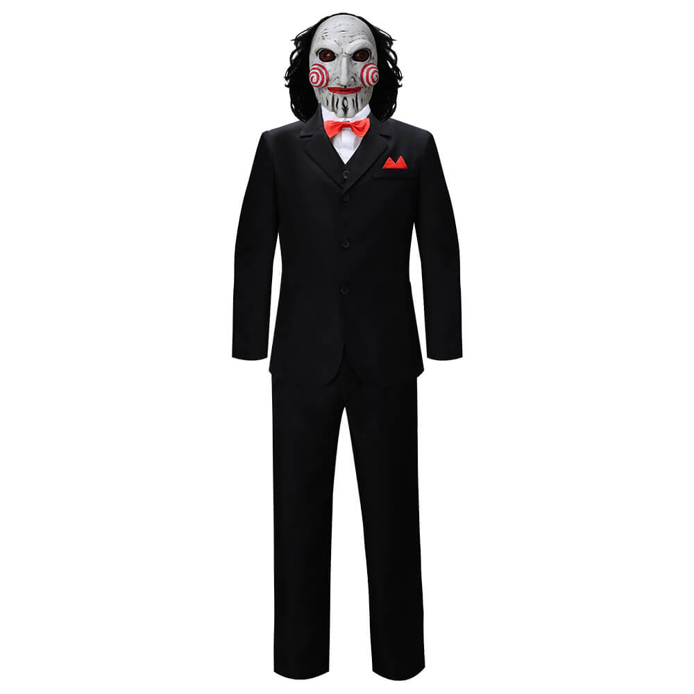Saw Billy Puppet Jigsaw Cosplay Costume with Mask Vikidoky