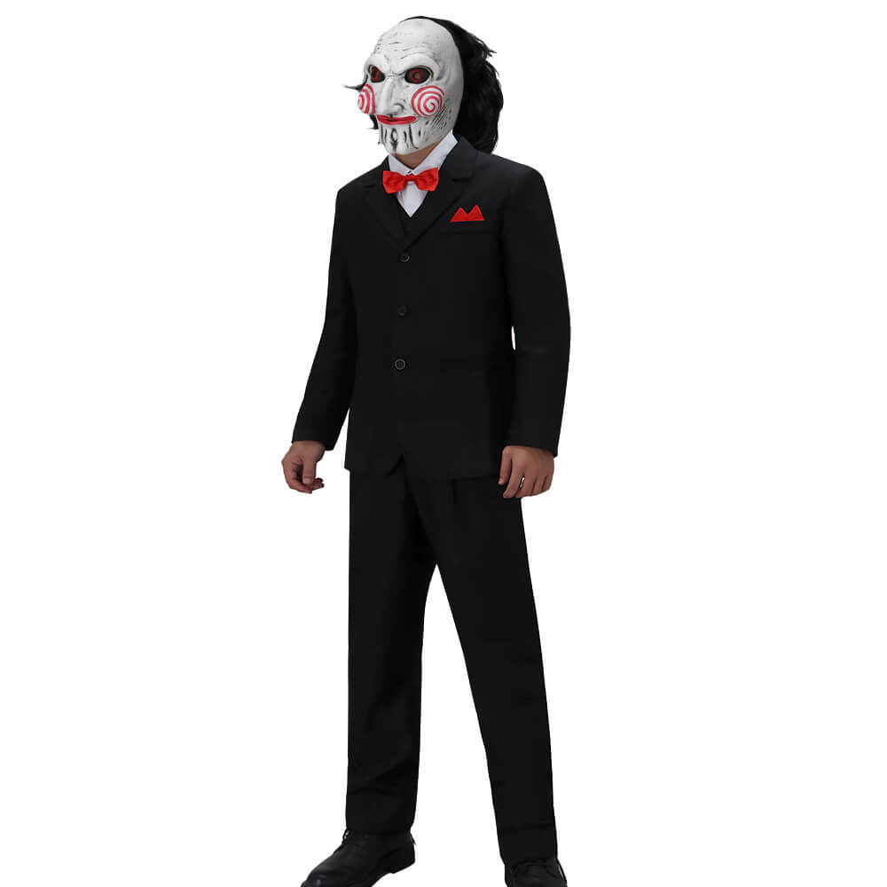 Saw Billy Puppet Jigsaw Cosplay Costume with Mask Vikidoky