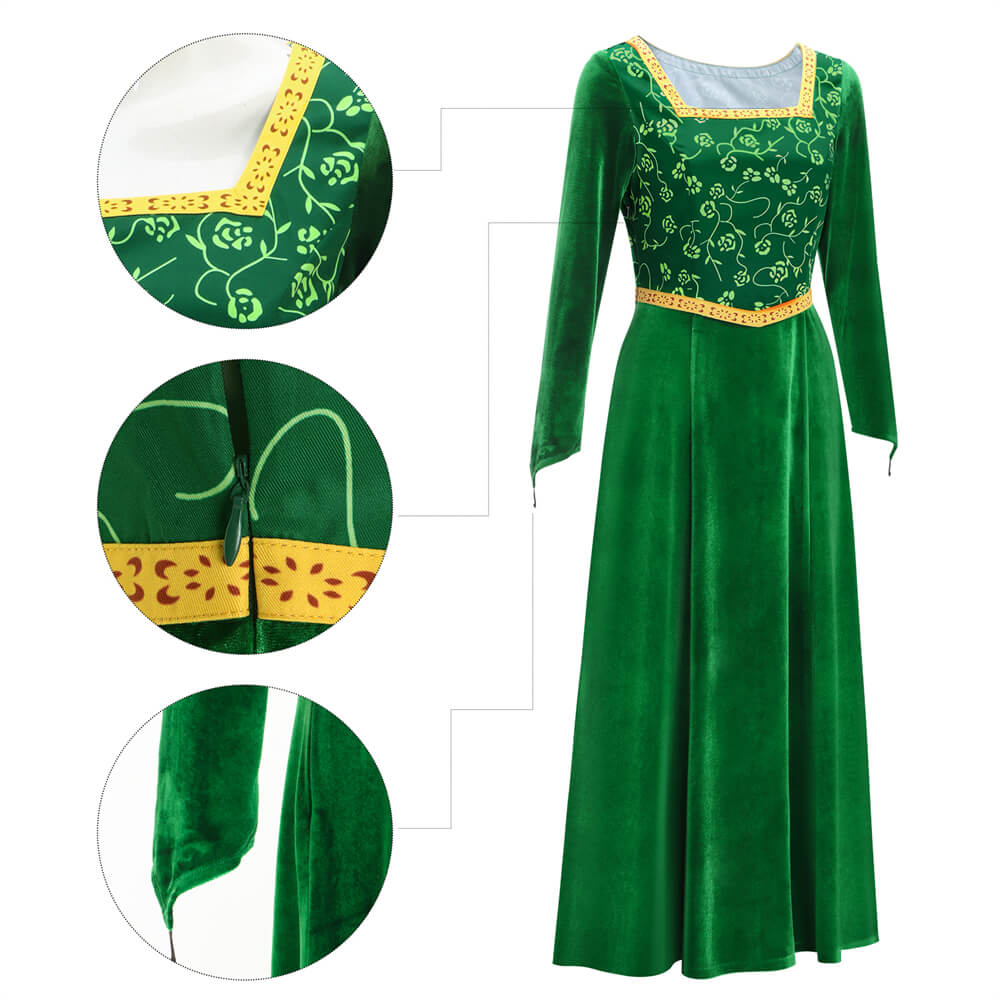 Shrek Princess Fiona Dress Cosplay Costume Upgrade Vikidoky