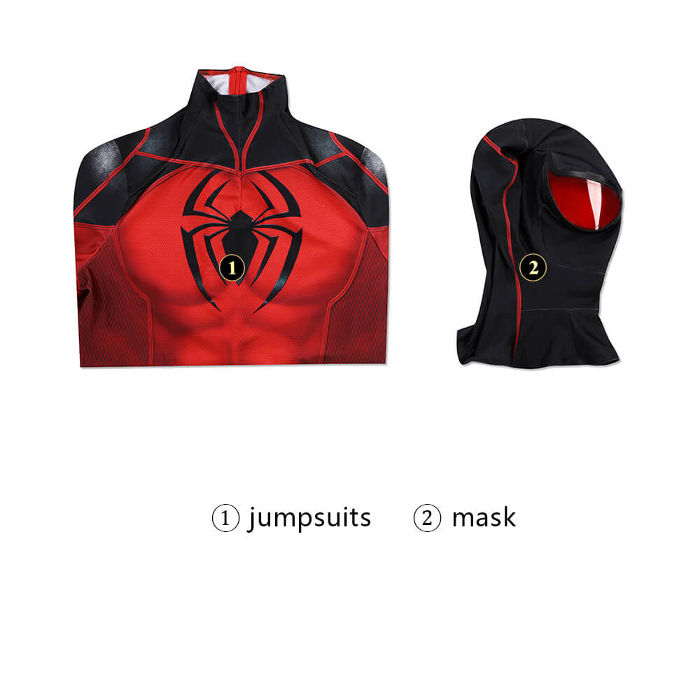 Spider-Man Scarlet Spider II Suit Cosplay Costume Printed Style