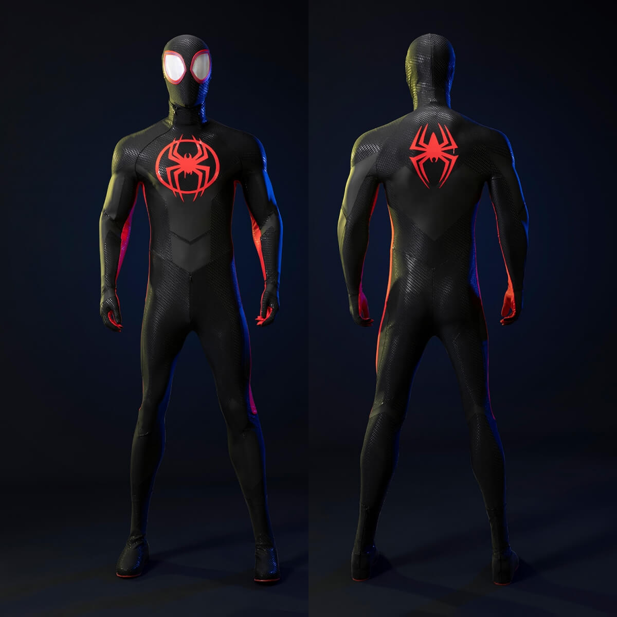 Across the Spider-Verse Miles Morales Spider-Man Cosplay Costume Top Level
