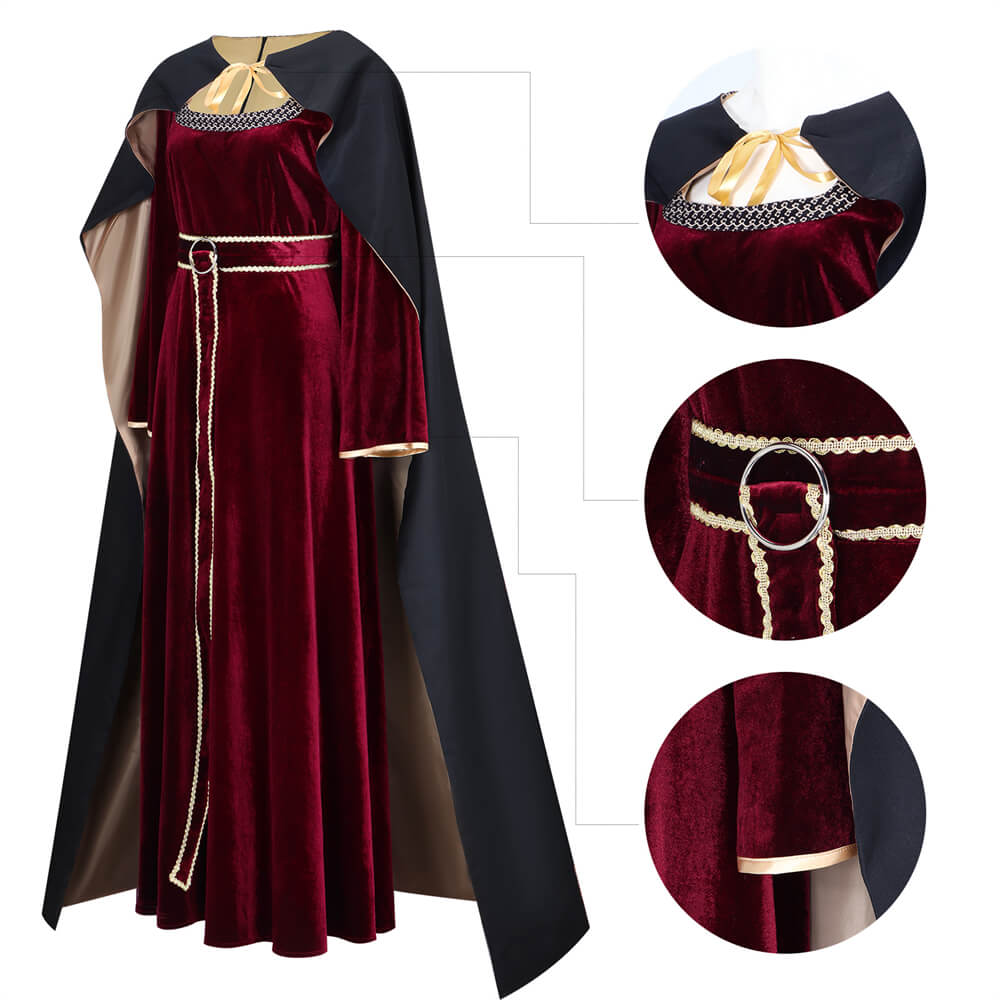 Tangled Mother Gothel Cosplay Costume Witch Party Dress Vikidoky