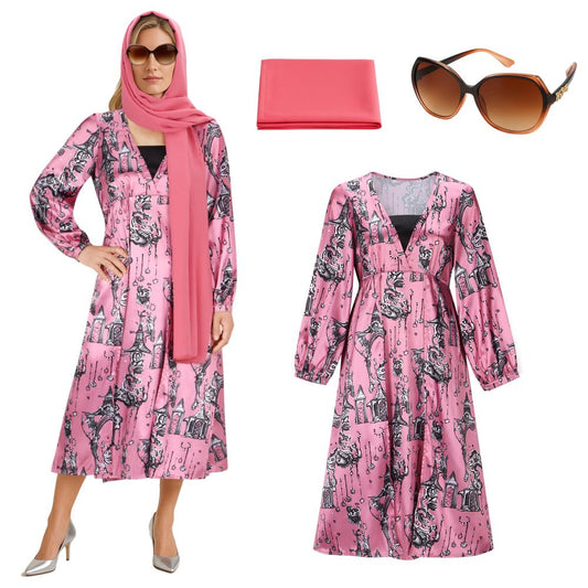 The White Lotus Season 3 Tanya McQuoid Cosplay Costume Pink Dress