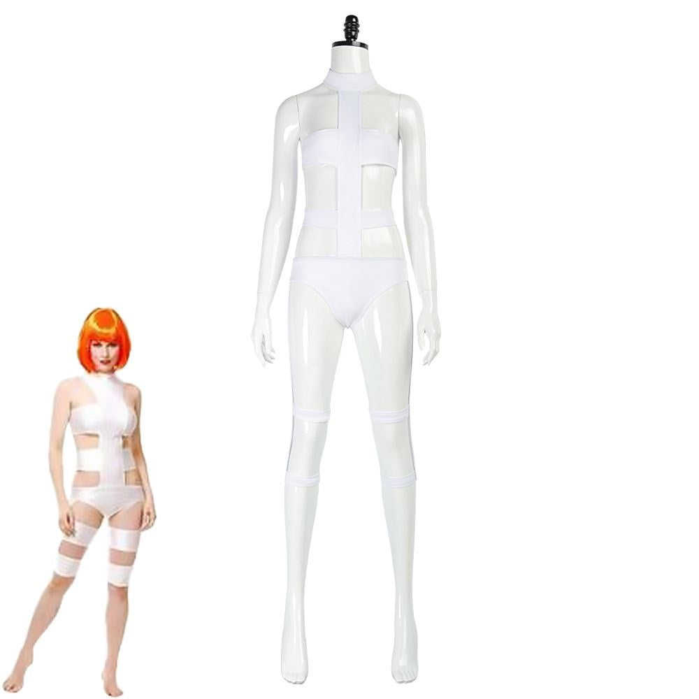 The Fifth 5th Element Leeloo White Cosplay Costume Bandages Suit