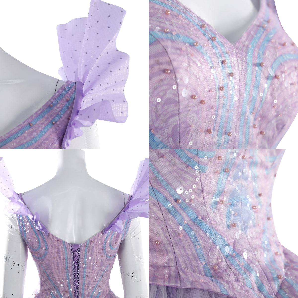 Wicked: For Good Glinda Upland Cosplay Costume Party Dress