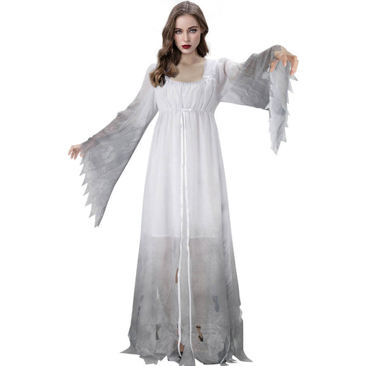 Women's Gossamer Ghost Costume Victorian Dress Halloween Cosplay