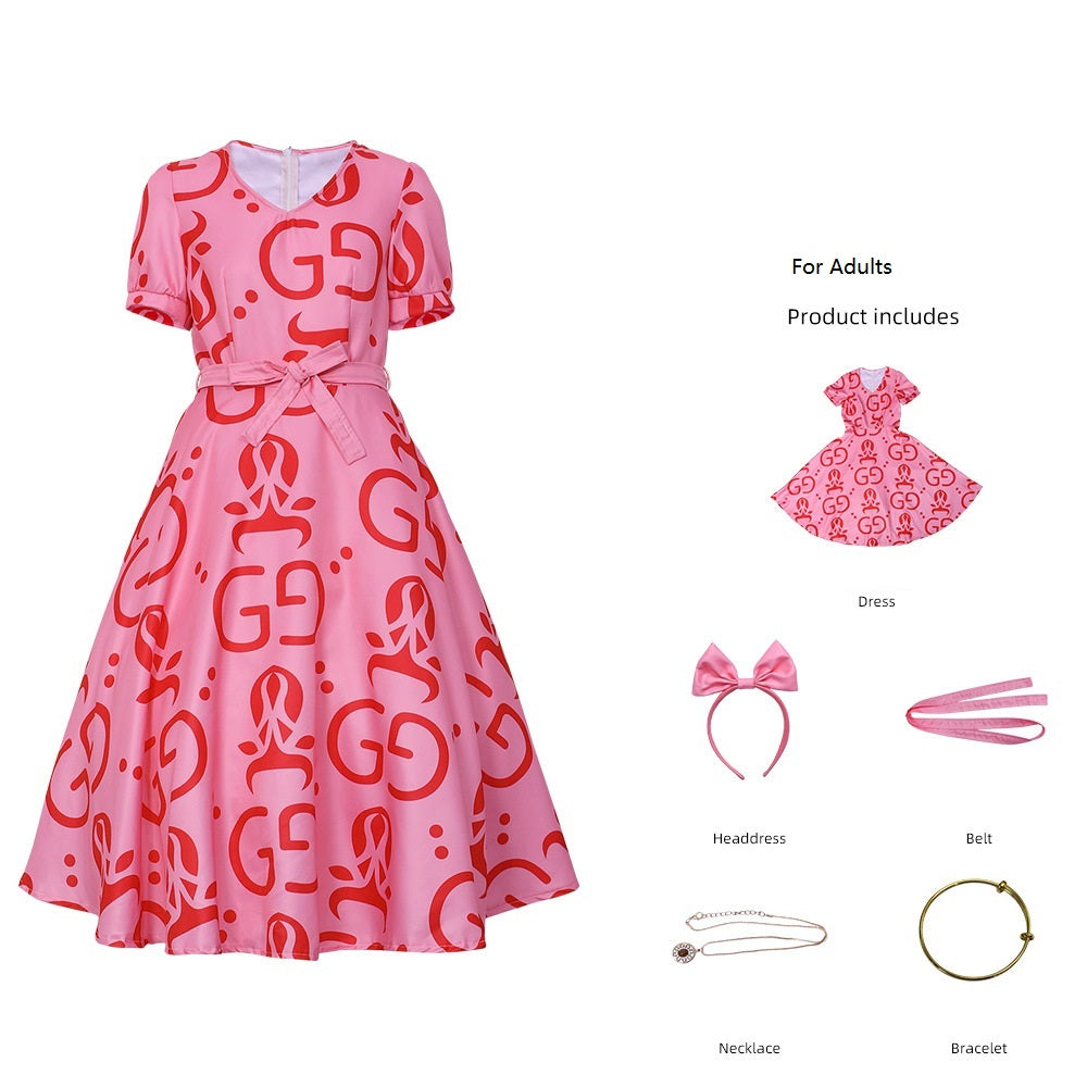 Zootopia 2 Fru Fru Pink Dress Cosplay Costume for Adults Kids