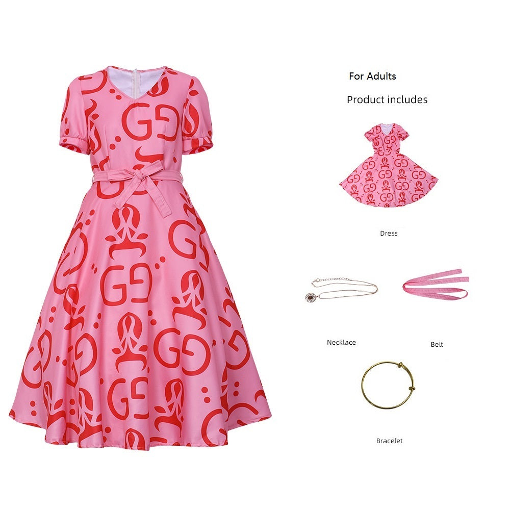 Zootopia 2 Fru Fru Pink Dress Cosplay Costume for Adults Kids