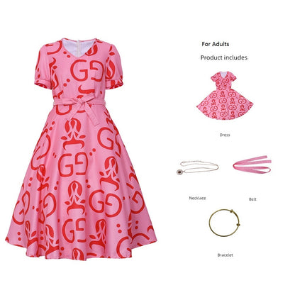 Zootopia 2 Fru Fru Pink Dress Cosplay Costume for Adults Kids