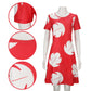 WeixinyuanST Round Neck Dress for Woman Red Costume Short Sleeve