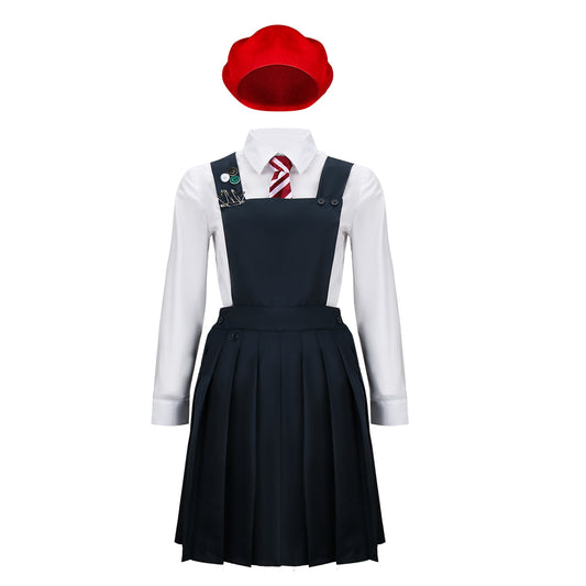 Kids Matilda the Musical Red-Beret Girl Cosplay Costume Hortensia Roald Dahl’s Outfits